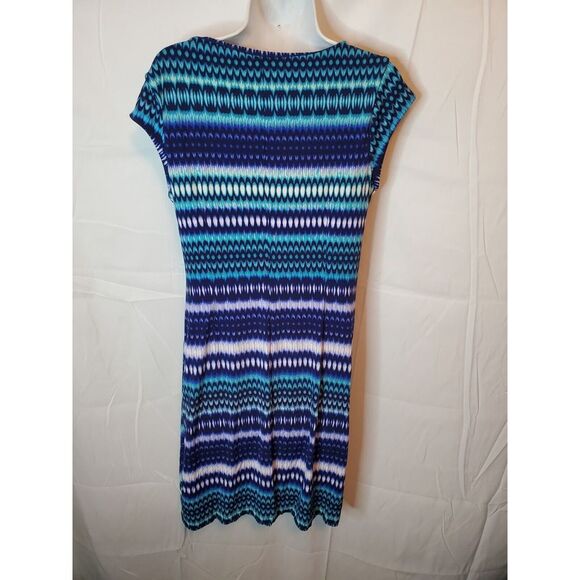 Sheath Dress Blue CB Established 1962 Women's Short‎ Sleeve Round Neck Sz 12 - Picture 7 of 7